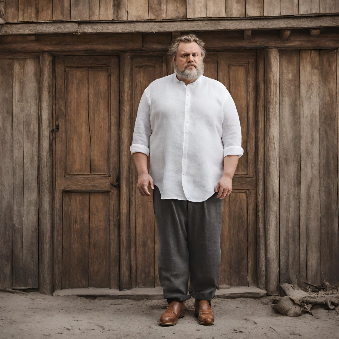 White linen men and #8217;s shirt - Image 10